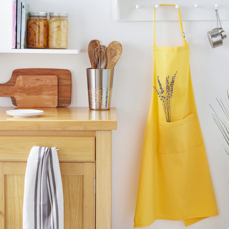 DII Everyday Basic Kitchen Collection, Chef Apron, Yellow - Image 5